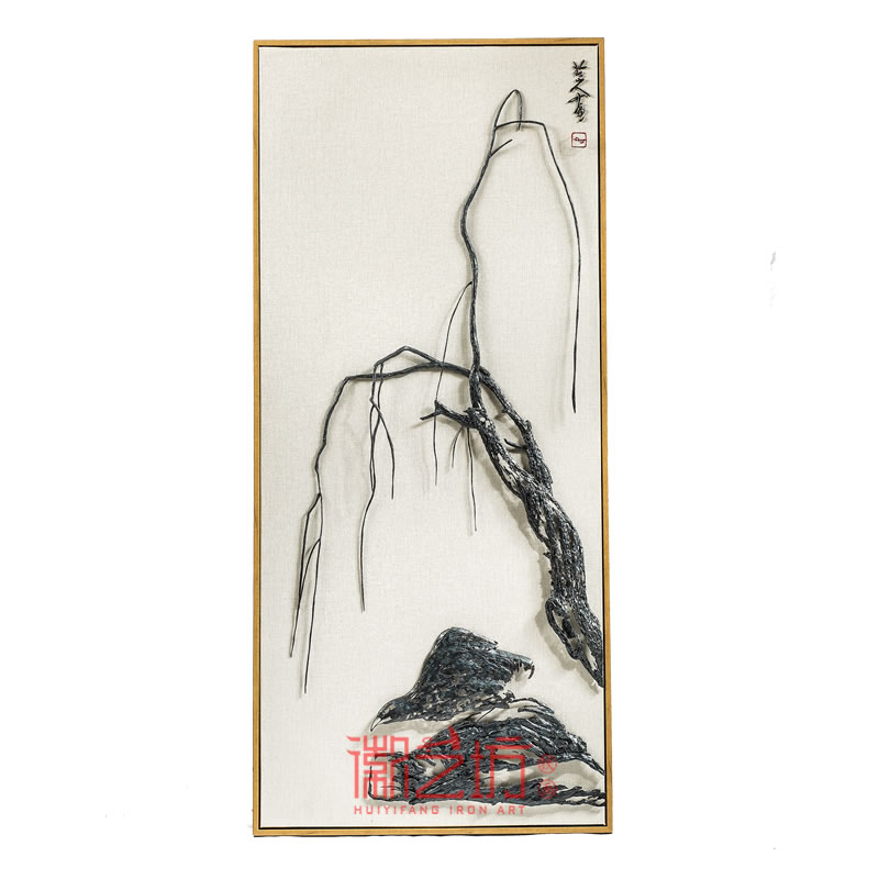 八大山人仿古圖案現(xiàn)代裝飾畫蕪湖鐵畫 徽藝坊李強(qiáng)作品