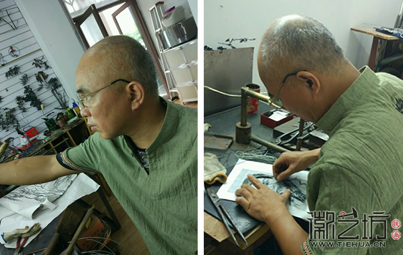 人物肖像鐵畫送領(lǐng)導(dǎo) ——萬達(dá)副總裁丁本錫人物肖像鐵畫定制案例