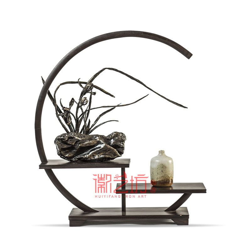 立體蘭花蕪湖鐵畫 禪意裝飾擺件 國家級非遺手工藝術(shù)品