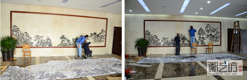 2017.2.17六安疾控中心辦公樓大廳壁畫(huà)定制案5