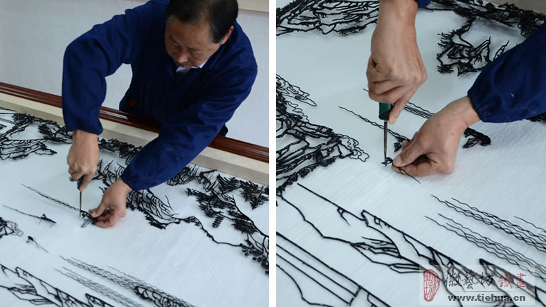 明光市人民醫(yī)院定制三幅安徽風景題材鐵畫作為會議室壁畫