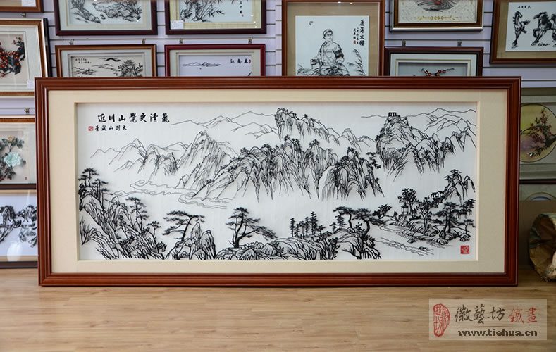 明光市人民醫(yī)院定制三幅安徽風景題材鐵畫作為會議室壁畫