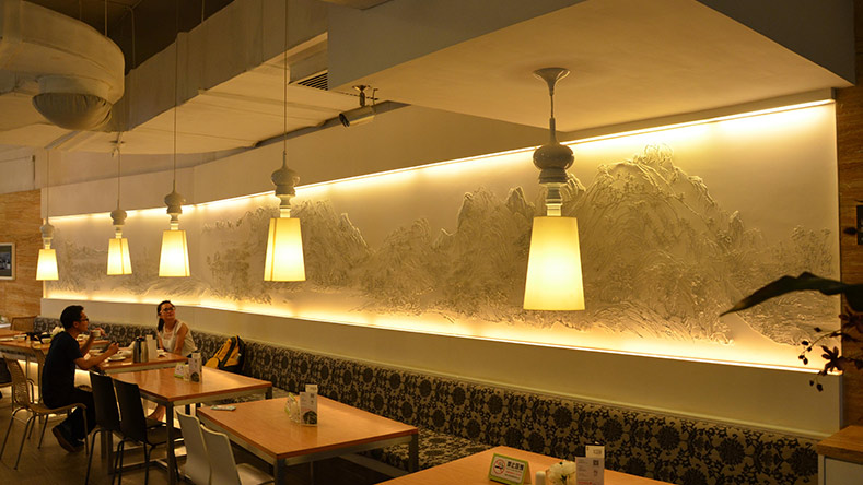 深圳皖廚定制的富春山居圖鐵畫(白色)