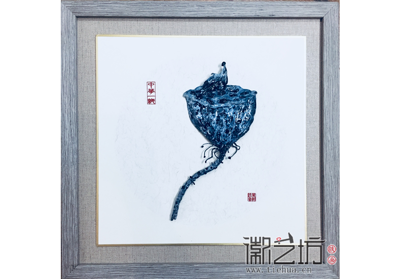 合作共贏禮品——大道磨具公司定制送法國(guó)米其林中國(guó)風(fēng)鐵畫《蓮》