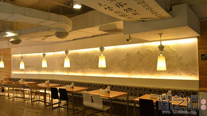 酒店大廳壁畫——深圳皖廚酒店大廳壁畫《富春山居圖》