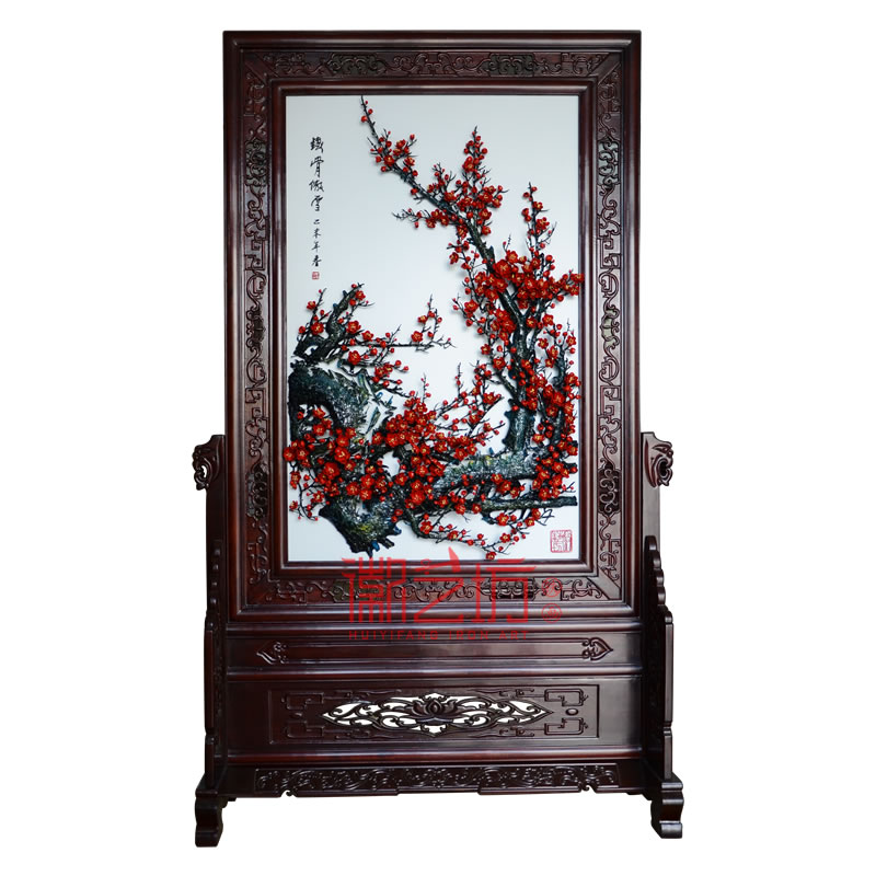 鐵骨傲雪梅花鐵畫  家庭辦公隔斷屏風 非遺技藝純手工制作