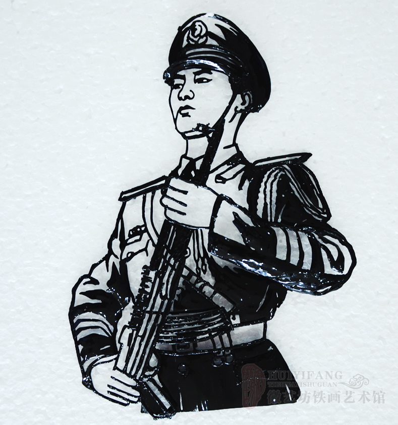 武警淮南支隊(duì)?wèi)?zhàn)友入伍三十周年聚會紀(jì)念定制的鐵畫紀(jì)念品